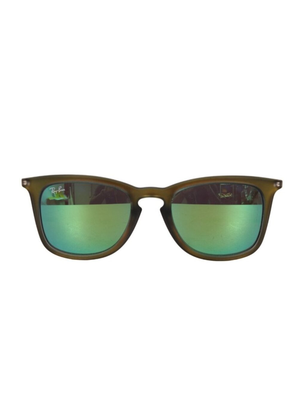Ray Ban RB4221 6169/3R Gray White Rubber Back Wayfarer Sunglasses Grey